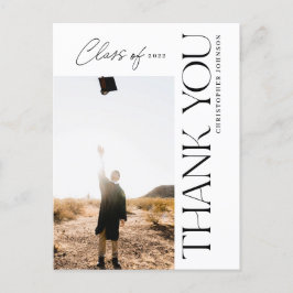 Moderner Typ Abschluss Vielen Dank Foto Black Postkarte