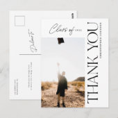 Moderner Typ Abschluss Vielen Dank Foto Black Postkarte (Vorne/Hinten)