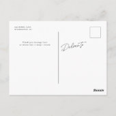 Moderner Typ Abschluss Vielen Dank Foto Black Postkarte (Rückseite)