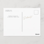 Moderner Typ Abschluss Vielen Dank Foto Gold Blush Postkarte (Rückseite)