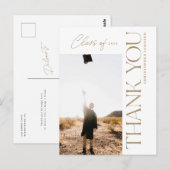 Moderner Typ Abschluss Vielen Dank Foto Gold Postkarte (Vorne/Hinten)