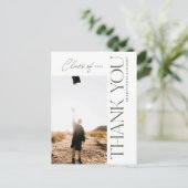 Moderner Typ Abschluss Vielen Dank Foto Green Postkarte (Stehend Vorderseite)