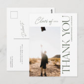 Moderner Typ Abschluss Vielen Dank Foto Green Postkarte (Vorne/Hinten)