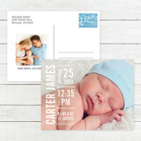Moderner Typ Baby Boy Foto Weißer Text Geburt