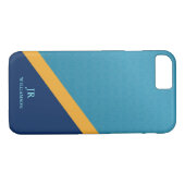 Moderner Typ Damask Blue Case-Mate iPhone Hülle (Rückseite (Horizontal))