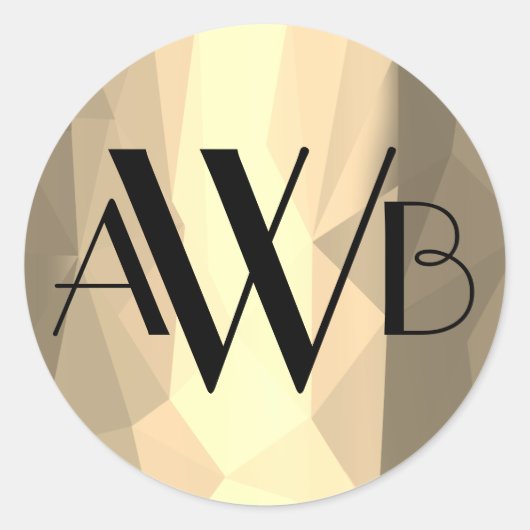 Moderner Typ eines benutzerdefinierten Monogramms Runder Aufkleber (Vorderseite)