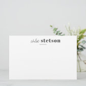 Moderner Typname Briefpapier (Stehend Vorderseite)