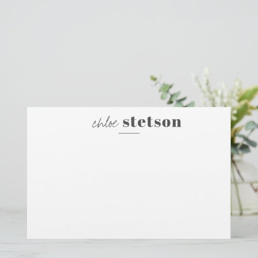 Moderner Typname Briefpapier (Stehend Vorderseite)