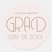 Moderner Typografie-Abschluss Runder Aufkleber (Vorderseite)