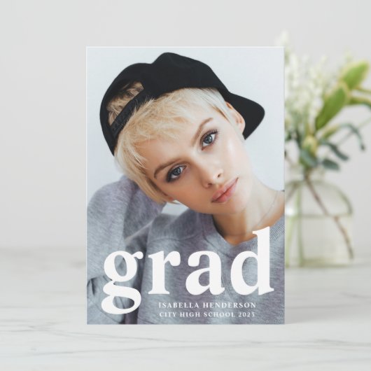 Moderner Typografie-Foto-Abschluss Ankündigung (Stehend Vorderseite)