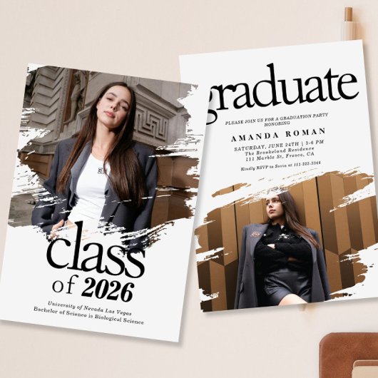 Moderner Typografie-Foto-Abschluss Einladung