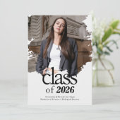 Moderner Typografie-Foto-Abschluss Einladung (Stehend Vorderseite)