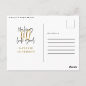 Moderner Typografie-Glitzer aus dem 40. Postkarte (Rückseite)