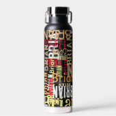 Moderner Typografie Muster Brian Individuelle Name Trinkflasche (Vorne)