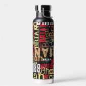 Moderner Typografie Muster Brian Individuelle Name Trinkflasche (Links)