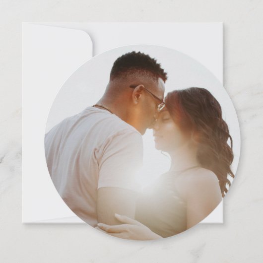 Moderner Typografie-Rundkreis Save The Date (Rückseite)