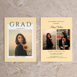 Moderner Typografie Script Cream Foto Abschluss Einladung