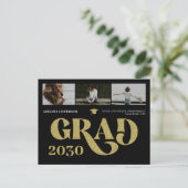 Moderner typografischer Foto Collage Abschluss Ankündigungspostkarte (Stehend Vorderseite)