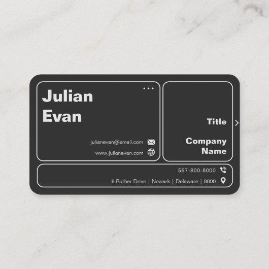 Moderner typografischer Scannercode Visitenkarte (Rückseite)