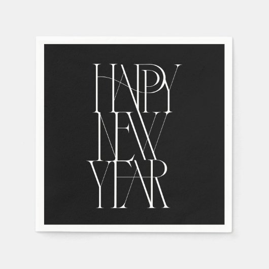 Moderner, typografischer Stack Neujahrsdesign Serviette (Vorderseite)