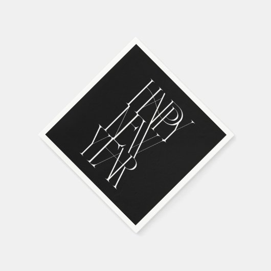Moderner, typografischer Stack Neujahrsdesign Serviette (Ecke)