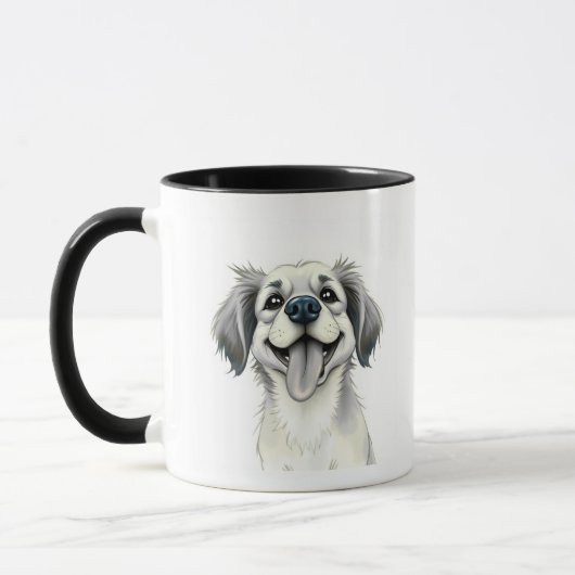 Moderner Typography-Haustier-Name-Becher mit Foto Tasse (Links)