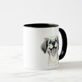 Moderner Typography-Haustier-Name-Becher mit Foto Tasse (VorderseiteRechts)