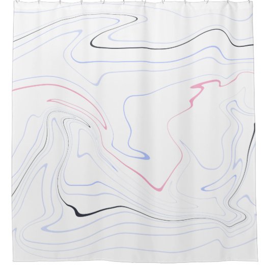Moderner u. minimaler rosa, schwarzer, blauer, duschvorhang (Vorderseite)