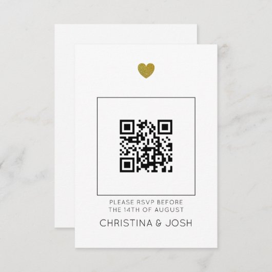 Moderner UAWG QR-Code für Einladung zu Hochzeiten (Vorne/Hinten)