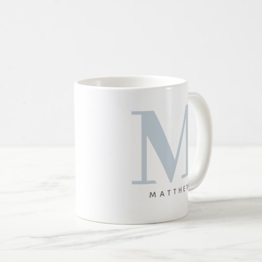 Moderner überarbeiteter Mit Monogramm Erstkaffee & Kaffeetasse (VorderseiteRechts)