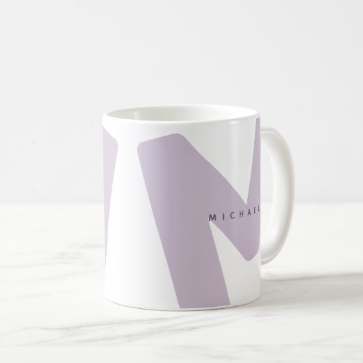 Moderner überarbeiteter Mit Monogramm Erstkaffee & Kaffeetasse (VorderseiteRechts)