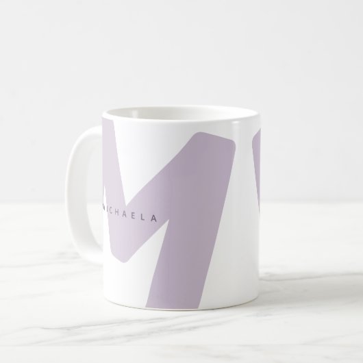 Moderner überarbeiteter Mit Monogramm Erstkaffee & Kaffeetasse (Vorderseite Links)