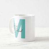 Moderner überarbeiteter Mit Monogramm Erstkaffee & Kaffeetasse (Vorderseite Links)
