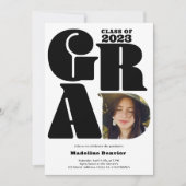 Moderner, übergroßer Grad 4 Foto 2023 Abschluss Einladung (Vorderseite)