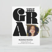 Moderner, übergroßer Grad 4 Foto 2023 Abschluss Einladung (Stehend Vorderseite)