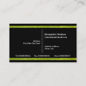 Moderner Übersetzer mit grünen, schwarzen Streifen Visitenkarte (Rückseite)