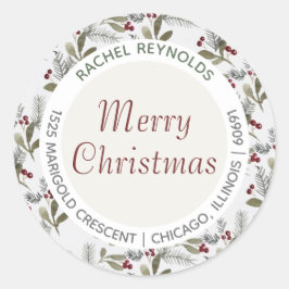 Moderner Umschlag Aufkleber für Weihnachten im Lan