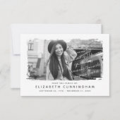 Moderner und einfacher Foto-Rahmen Dankeskarte (Vorderseite)