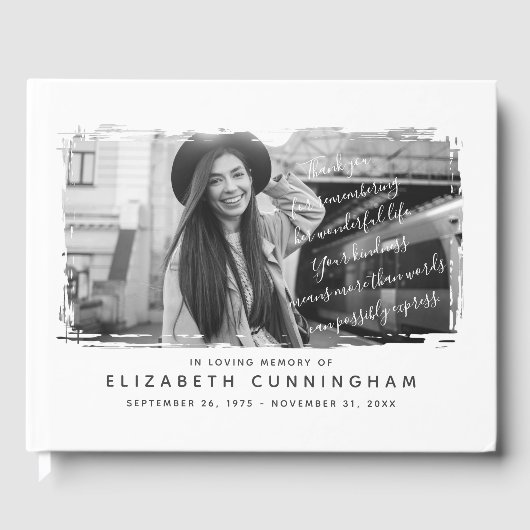 Moderner und einfacher Foto-Rahmen Gästebuch (Vorderseite)