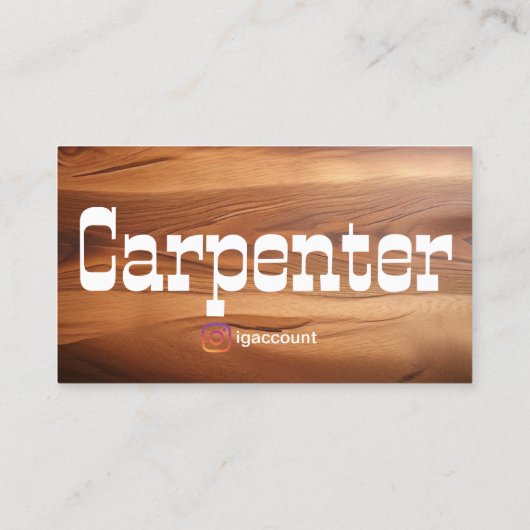 Moderner und einfacher rustikaler Carpenter Visitenkarte (Rückseite)