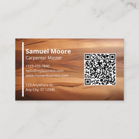 Moderner und einfacher rustikaler Carpenter Visitenkarte (Vorderseite)