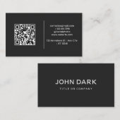 Moderner und einfacher schwarzer QR-Code Visitenkarte (Vorne/Hinten)