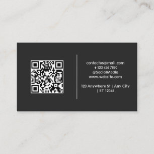 Moderner und einfacher schwarzer QR-Code Visitenkarte