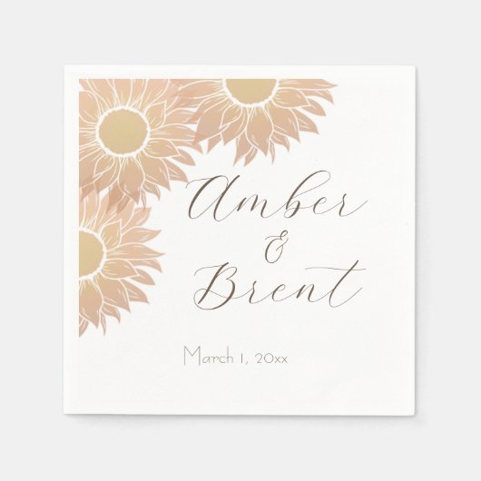 Moderner und einfacher Sonnenblumencocktail Napki Serviette (Vorderseite)