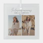 Moderner und einfacher Weihnachtsbaum für Fotos Ornament Aus Glas (Vorderseite)