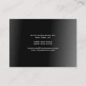 Moderner und eleganter Black Gray Führungskraft Ma Visitenkarte (Rückseite)