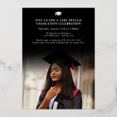 Moderner und eleganter Foto Abschluss Folieneinladung (Rückseite)