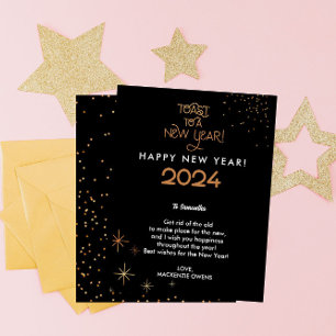 Moderner und eleganter Glitzer Toast Feiertagskarte