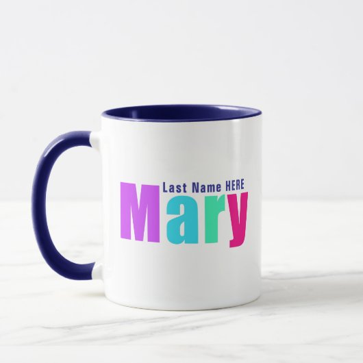 Moderner und eleganter Name "Mary", Deep Blue Tasse (Links)