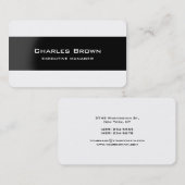 Moderner und eleganter Schwarz-weißer Manager Visitenkarte (Vorne/Hinten)